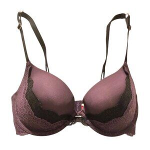 Scandale Paris Push-up Bra Underwire Padded in Purple with Black Lace Details